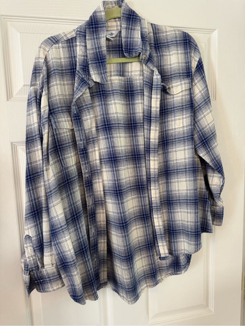 Old Navy Navy and White Plaid Button-Down Shirt
